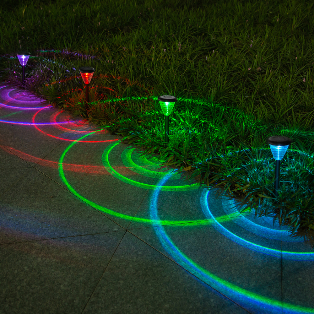 2 pcs/lot lawn solar lights Home outdoor LED lights Villa garden landscape decoration Outdoor garden lights Automatic light off during the day absorb solar light charging automatic light on at night warm light + color light waterproof IP55 battery 700mAh view 2